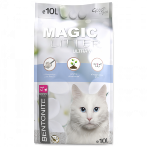 Magic Litter Bentonite Ultra White cementējošās smiltis kaķu tualetēm 10L
