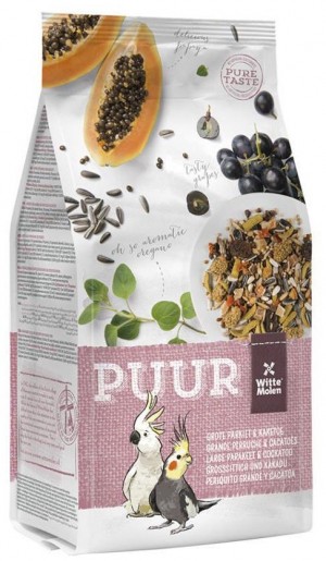 Witte Molen PUUR LARGE PARAKEET & COCKATOO barība lieliem papagaiļiem un kakadu 750g 