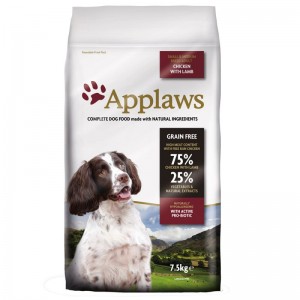 Applaws Adult Dog Chicken with Lamb S/M Breed bezgraudu barība mazo un vidējo šķirņu suņiem ar vistu un jēru 2kg