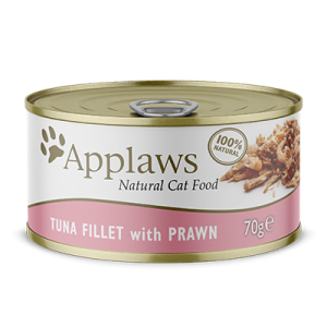 Applaws Cat Tuna Fillet with prawn konservi kaķiem ar tunča fileju un garnelēm 6 x 70g