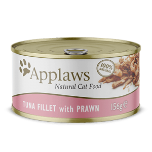 Applaws Cat Tuna Fillet with prawn konservi kaķiem ar tunča fileju un garnelēm 6 x 156g