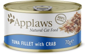 Applaws Cat Tuna Fillet with Crab konservi kaķiem ar tunča fileju, krabis 70g