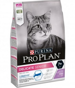 Pro Plan Delicate Longevis barība veciem izvēlīgiem kaķiem ar tītaru 1.5kg