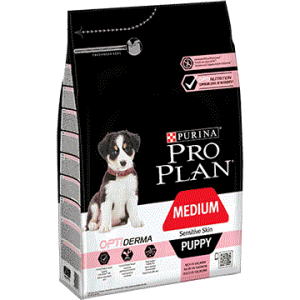 Pro Plan Medium Puppy Sensitive Skin barība vidējo šķirņu kucēniem ar jūtīgu ādu , lasis 3kg
