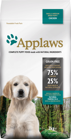 Applaws Dog Puppy Chicken S/M Breed bezgarudu barība mazo/vidējo šķirņu kucēniem ar vistu 2kg