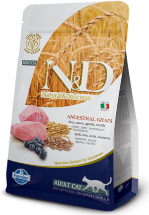 N&D NATURAL & DELICIOUS Cat Low Grain Lamb & Blueberry  300g