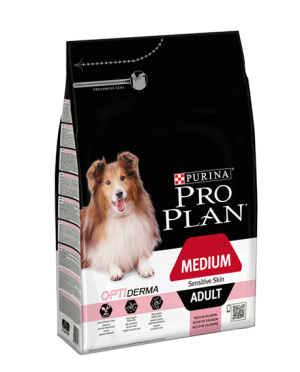 Pro Plan Adult Medium Sensitive Skin barība vidējo šķirņu suņiem ar jūtīgu ādu, lasis 3kg