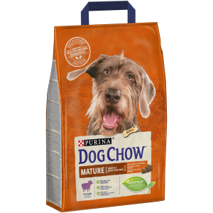 Dog Chow Mature Adult 5+ barība suņiem ar jēra gaļu 2.5kg