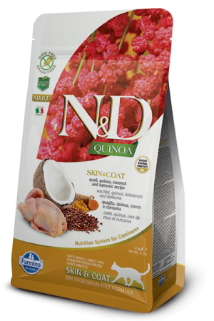 N&D NATURAL & DELICIOUS Cat Grain Free Quinoa, Quail & Coconut Skin & Coat 300g