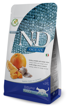 N&D NATURAL & DELICIOUS Cat Grain Free Ocean Herring, Pumpkin & Orange 1.5kg