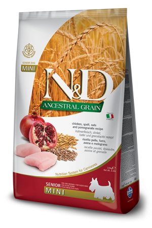 N&D NATURAL & DELICIOUS Dog Ancestral grain Chicken & Pomegranate senior S/M 2.5kg