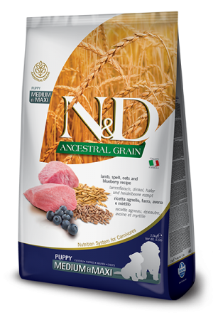 N&D NATURAL & DELICIOUS ND Dog low grain Lamb & Blueberry Puppy M/L  2.5kg