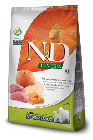 N&D NATURAL & DELICIOUS ND Dog Grain Free Boar & Apple Pumpkin Adult M/L 12kg