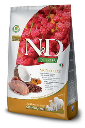 N&D NATURAL & DELICIOUS Dog Grain Free Quinoa & Quail skin & coat adult all breed 7kg