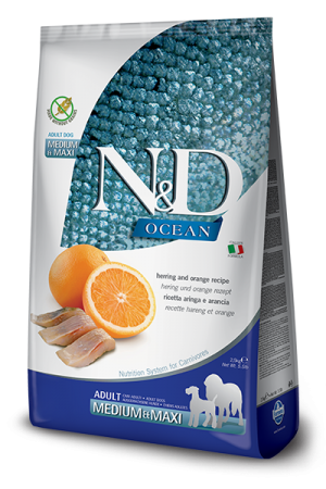 N&D NATURAL & DELICIOUS ND Dog Grain Free Fish & Orange adult M 12kg