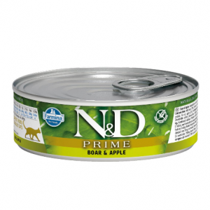 N&D NATURAL & DELICIOUS ND Cat Boar & Apple konservi kaķiem 80g