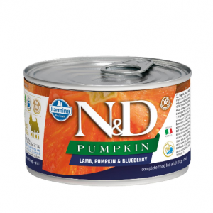 N&D NATURAL & DELICIOUS ND Dog Lamb & Blueberry & Pumpkin S konservi suņiem 140g