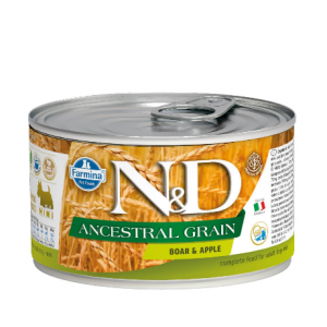 N&D NATURAL & DELICIOUS ND Dog Low Grain Boar & Apple S konservi suņiem pastēte 140g