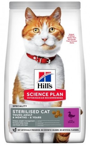 HILLS SP Hill's Science Plan Young Adult Sterilised Cat duck 10kg