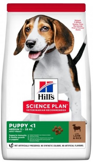 HILLS SP Hill's Science Plan MEDIUM PUPPY ar jēru 18kg