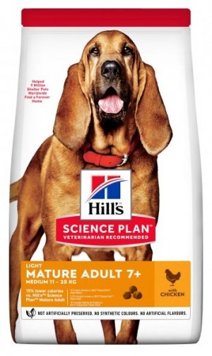 HILLS SP Hill's Science Plan MEDIUM MATURE ADULT LIGHT ar vistu 14kg