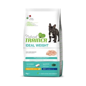 Natural Trainer Mini adult Ideal Weight ar balto gaļu 7kg