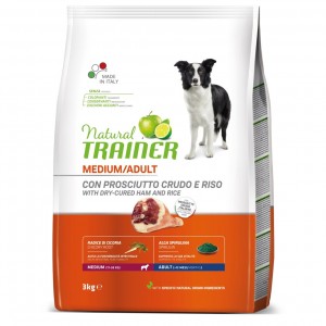 Natural Trainer Medium Adult with Ham and Rice ar žavētu šķiņķi 3kg