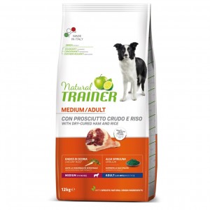 Natural Trainer Medium Adult with Ham and Rice ar žavētu šķiņķi 12kg