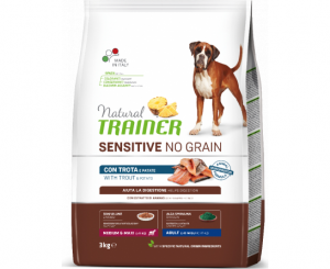 Natural Trainer Medium/Maxi Adult Sensitive no Grain Trout ar foreli 3kg