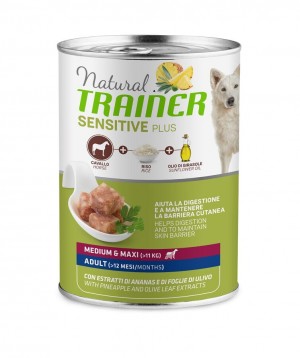Natural Trainer Medium/Maxi Adult Sensitive Plus Horse ar zirga gaļu 400g