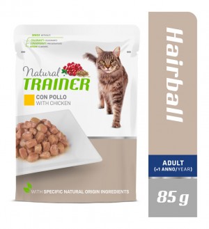 Natural Trainer Adult Hairball with Chicken konservi kaķiem spalvu kamolu izvadīšanai 85g