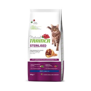 Natural Trainer Sterilised with Dry-Cured Ham barība sterilizētiem kaķiem ar žāvētu šķiņki 10kg