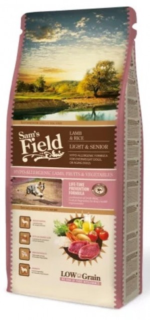 Sams Field Lamb & Rice Light/Senior hipoalreģiska barība visu šķirņu veciem suņiem 13kg